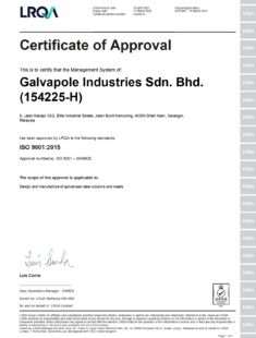 CERTIFICATE OF APPROVAL ISO 9001:2015